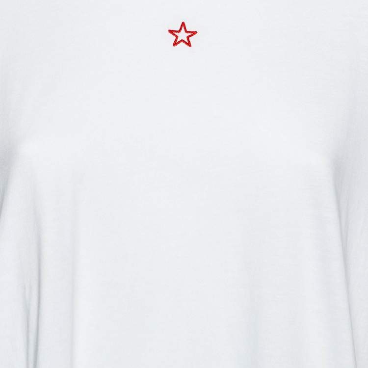 Pre Owned Stella McCartney White Cotton Star Embroidered Crew Neck T-Shirt M