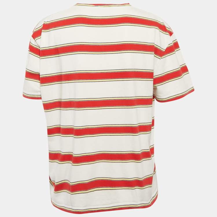 Pre Owned Stella McCartney Multicolor Striped Print Crew Neck T-Shirt M