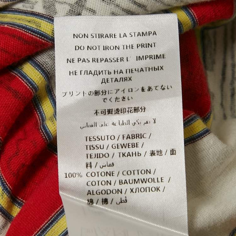 Pre Owned Stella McCartney Multicolor Striped Print Crew Neck T-Shirt M
