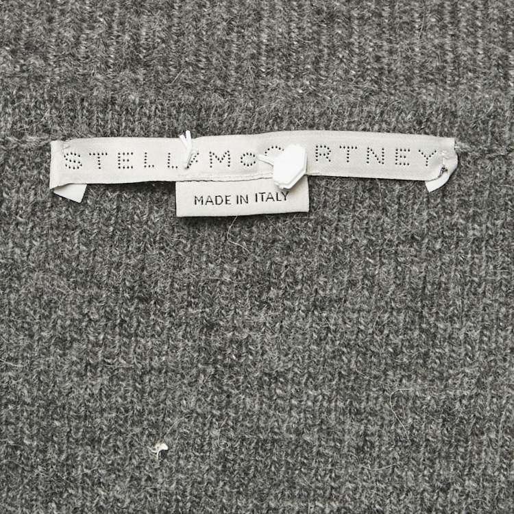 Pre Owned Stella McCartney Grey Wool Loose Fit Sweater M