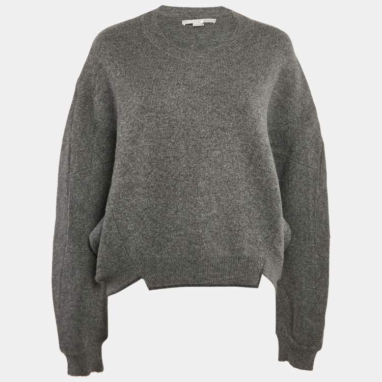 Pre Owned Stella McCartney Grey Wool Loose Fit Sweater M