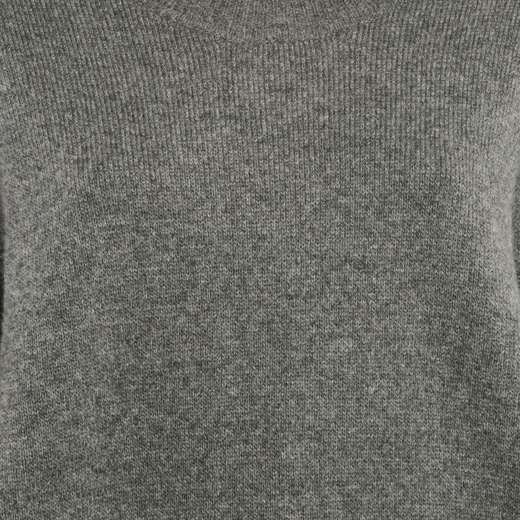Pre Owned Stella McCartney Grey Wool Loose Fit Sweater M