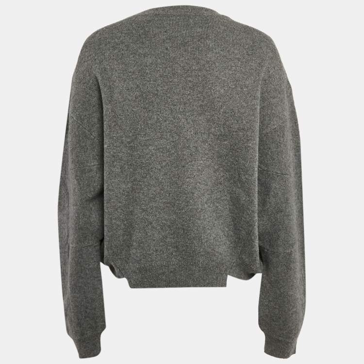 Pre Owned Stella McCartney Grey Wool Loose Fit Sweater M