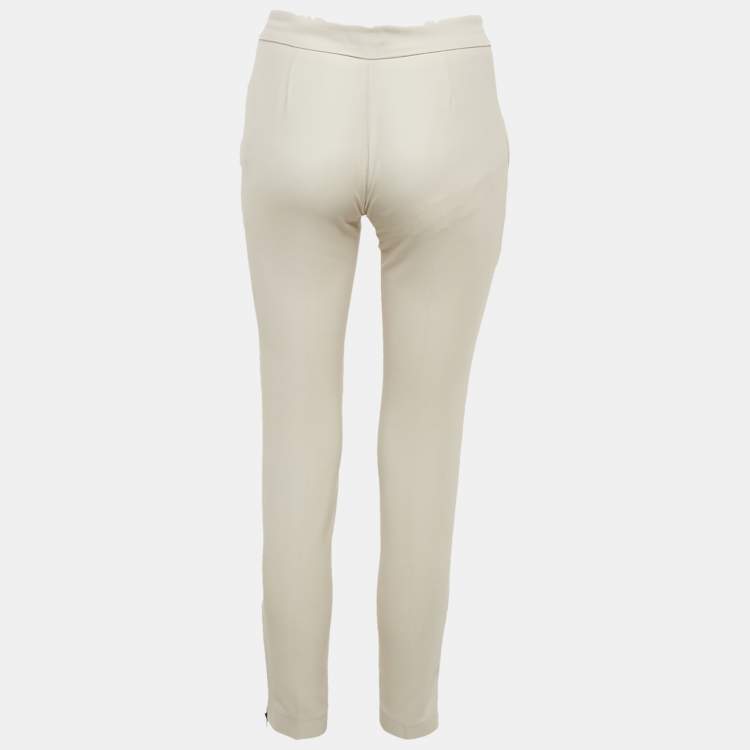 Pre Owned Stella McCartney Beige Textured Wool Formal Pants XS