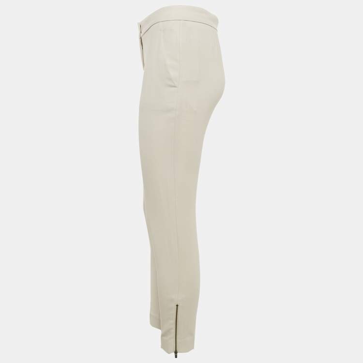 Pre Owned Stella McCartney Beige Textured Wool Formal Pants XS