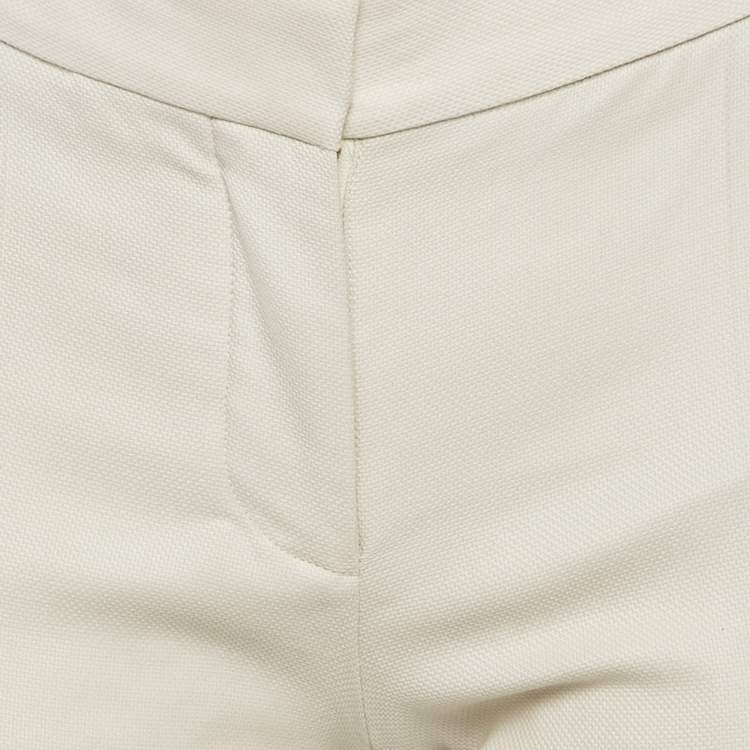 Pre Owned Stella McCartney Beige Textured Wool Formal Pants XS