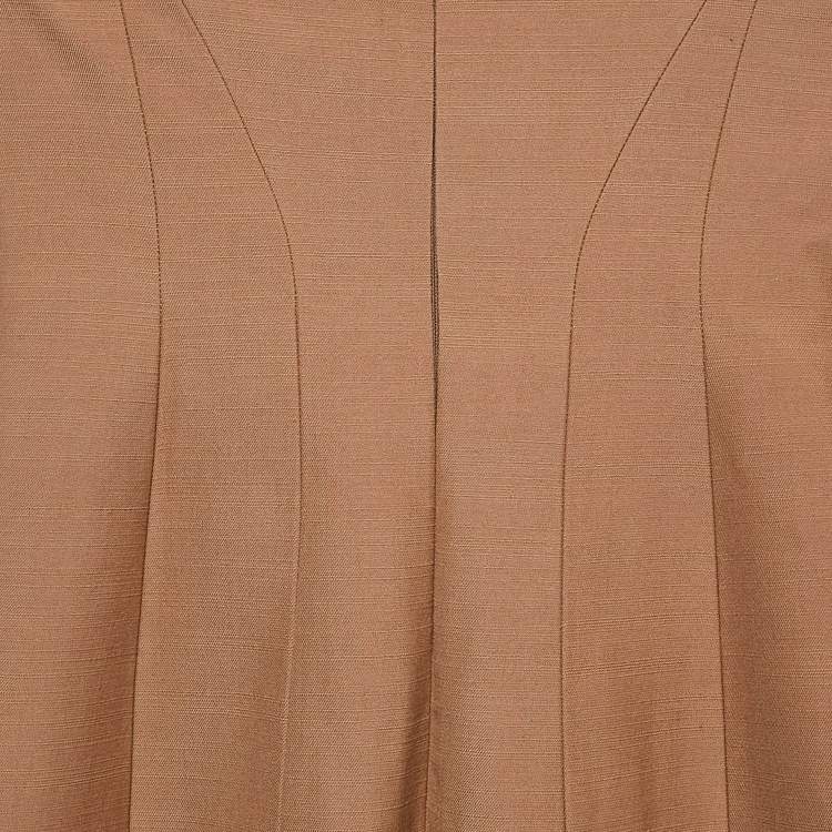 Pre Owned Stella McCartney Brown Strapless Bustier Gown S