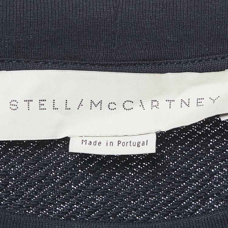 Pre Owned Stella McCartney Navy Blue Swallow Embroidered Cotton Knit Crewneck Sweatshirt S