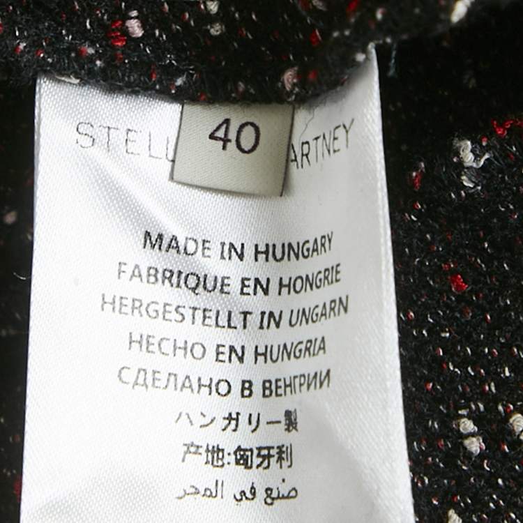 Pre Owned Stella McCartney Wool Tweed Raw Edge Top S
