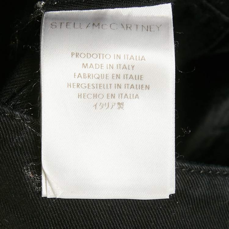 Pre Owned Stella McCartney Black/Blue Denim and Velvet Jeans M Waist 28"