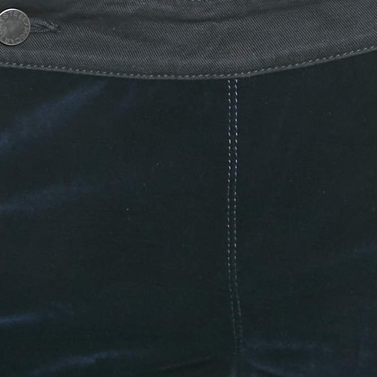Pre Owned Stella McCartney Black/Blue Denim and Velvet Jeans M Waist 28"