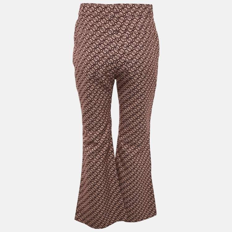 Pre Owned Stella McCartney Pink/Red Jacquard Wide Leg Pants M