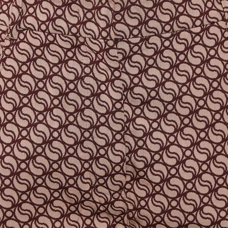 Pre Owned Stella McCartney Pink/Red Jacquard Wide Leg Pants M