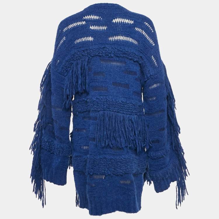 Pre Owned Stella McCartney Blue Knit Tassel Detail Sweater S
