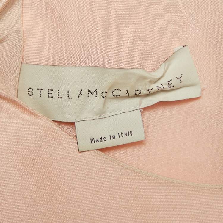 Pre Owned Stella McCartney Peachy Pink Laycie Floral Embroidery Cotton Blend Mini Dress M