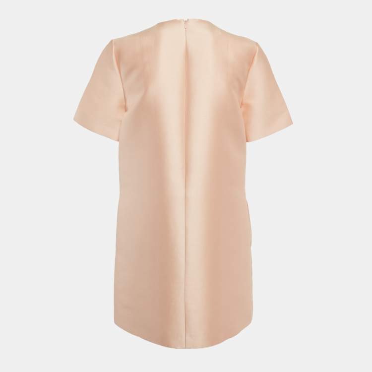 Pre Owned Stella McCartney Peachy Pink Laycie Floral Embroidery Cotton Blend Mini Dress M