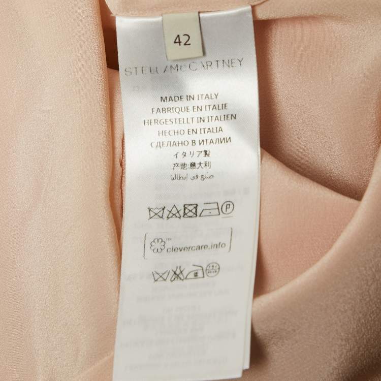 Pre Owned Stella McCartney Peachy Pink Laycie Floral Embroidery Cotton Blend Mini Dress M