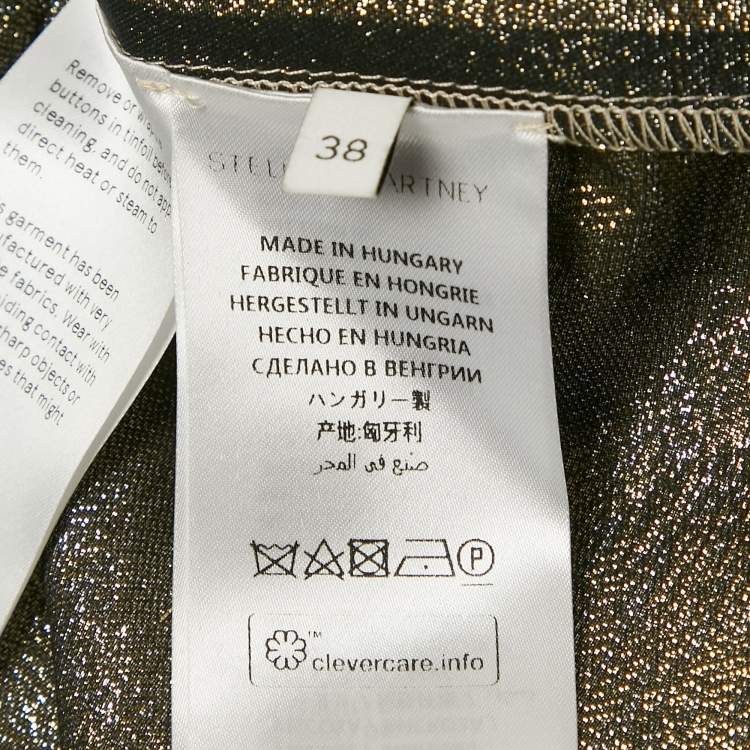 Pre Owned Stella McCartney Metallized Lurex Knit Loose Fit Pullover S
