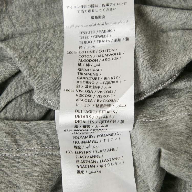 Pre Owned Stella McCartney Grey Star Fringed Jersey T-Shirt S