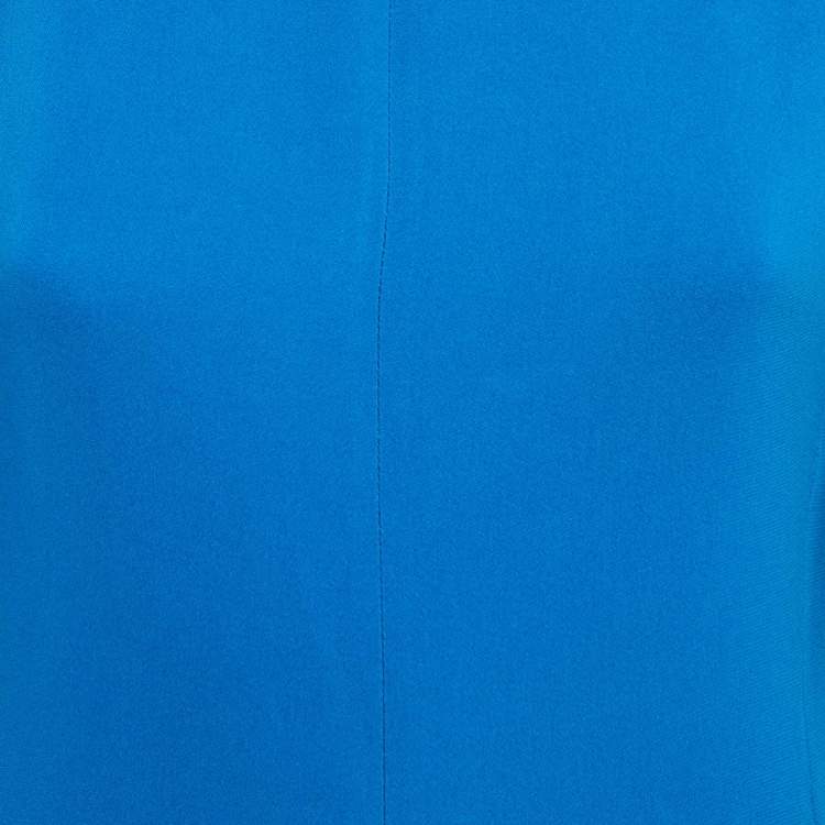 Pre Owned Stella McCartney Blue Stretch Crepe Asymmetric Mini Dress S