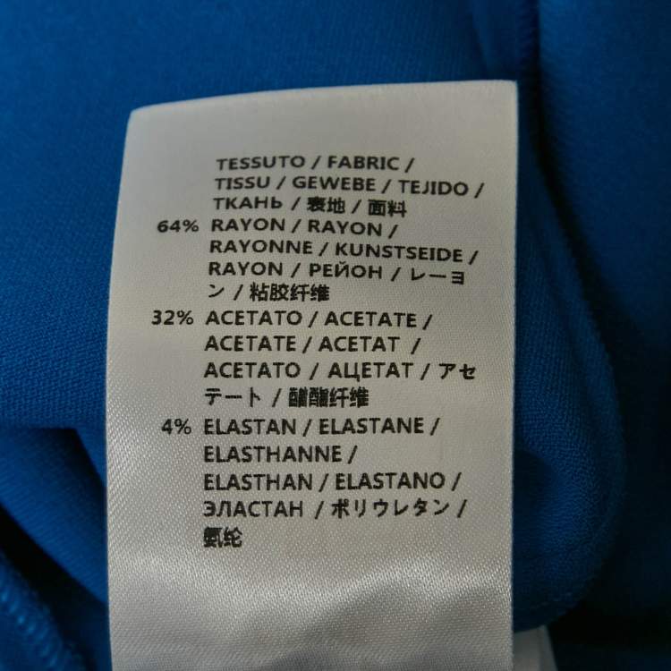 Pre Owned Stella McCartney Blue Stretch Crepe Asymmetric Mini Dress S