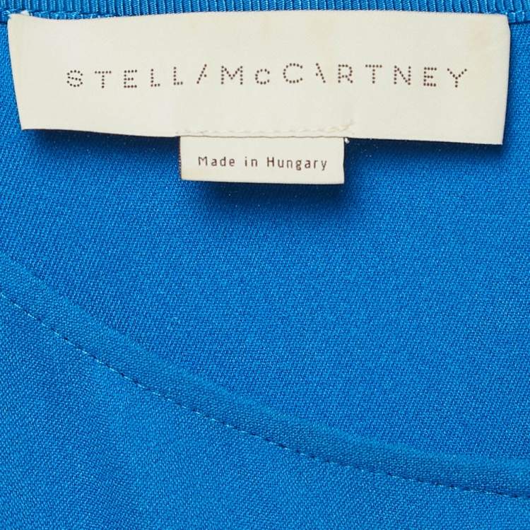 Pre Owned Stella McCartney Blue Stretch Crepe Asymmetric Mini Dress S