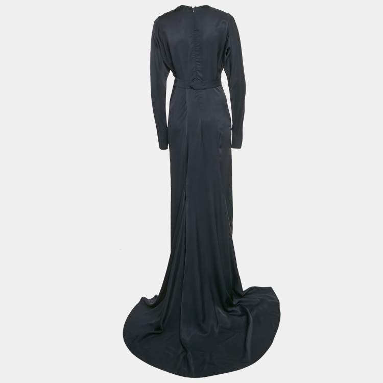 Pre Owned Stella McCartney Navy Blue Crepe Maxi Dress M