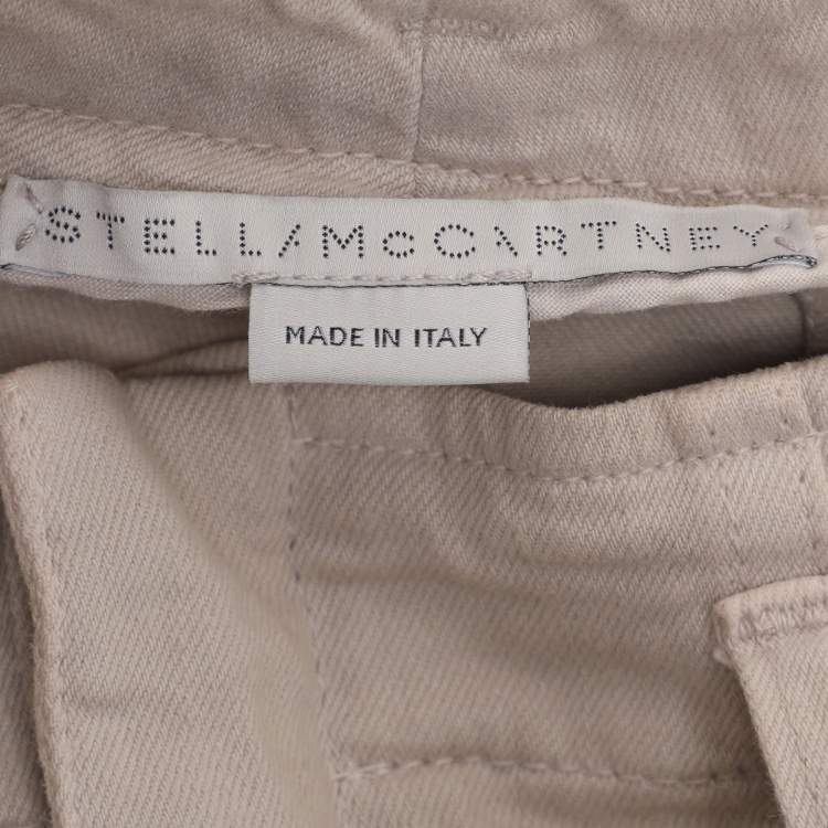 Pre Owned Stella McCartney Beige/White Cotton Bamboo Safari Tie Dye Pant S