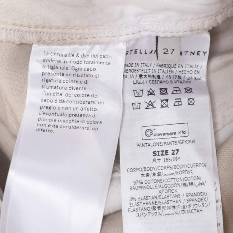 Pre Owned Stella McCartney Beige/White Cotton Bamboo Safari Tie Dye Pant S