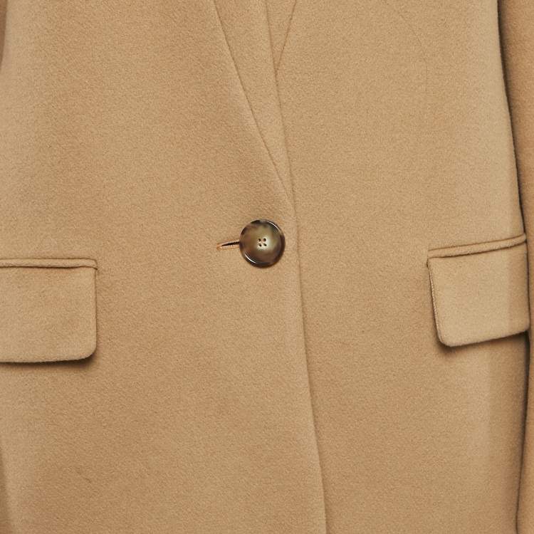 Pre Owned Stella McCartney Brown Wool Blend Button Front Mid-Length Coat M