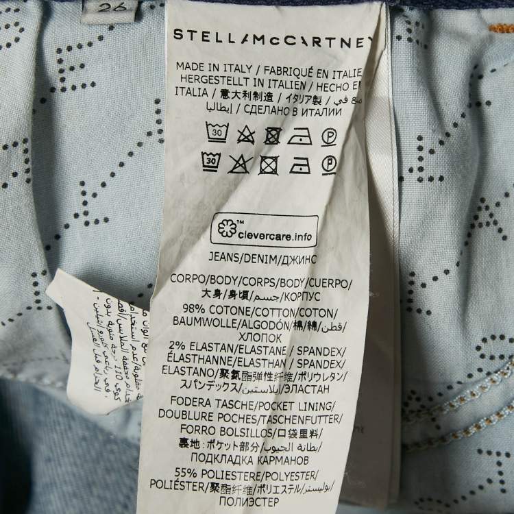 Pre Owned Stella McCartney Blue Washed Denim Flared  Jeans S Waist 26"