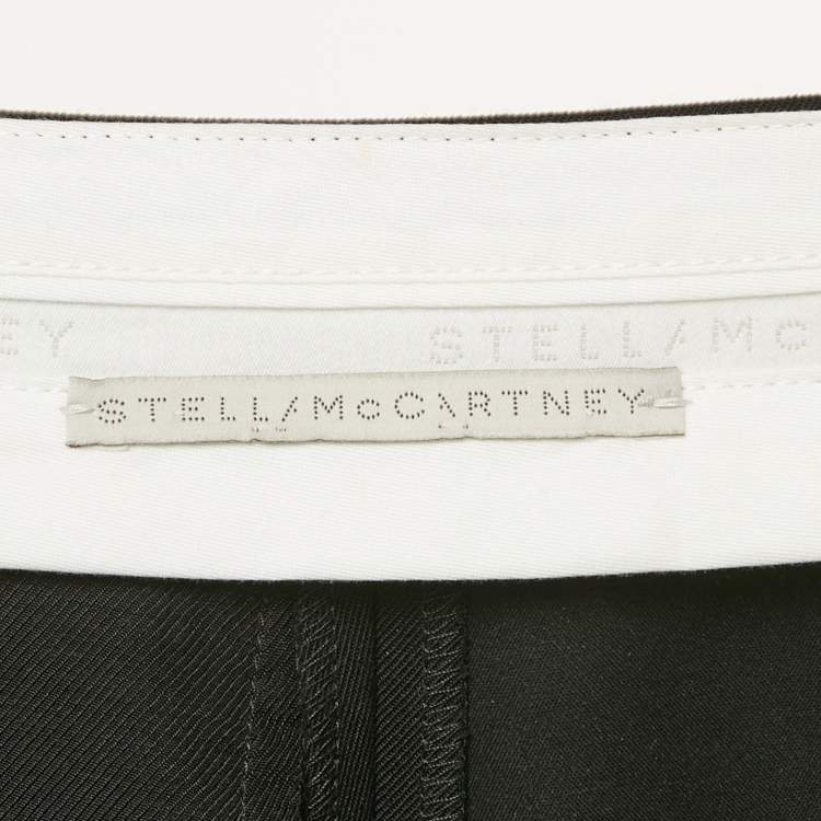 Pre Owned Stella McCartney Black Gabardine Wide Leg Trousers S