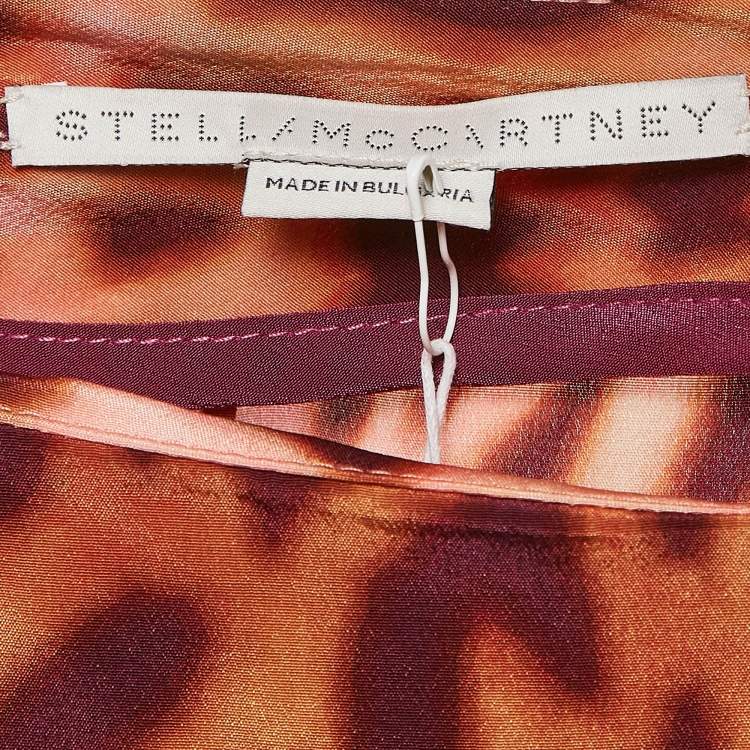 Pre Owned Stella McCartney Multicolor Animal Print Silk Tie-Up Trousers XS