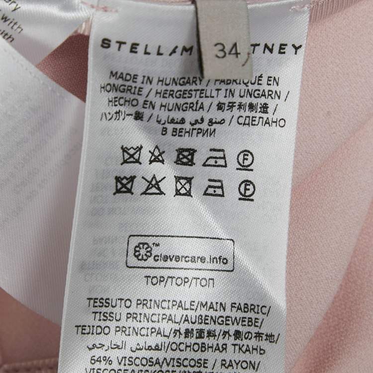 Pre Owned Stella McCartney Light Pink Crepe Top and Pants Set XXS