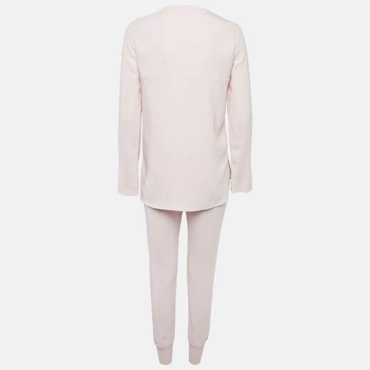 Pre Owned Stella McCartney Light Pink Crepe Top and Pants Set XXS