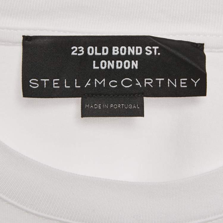 Pre Owned Stella McCartney White Logo Print Crew Neck T-Shirt S