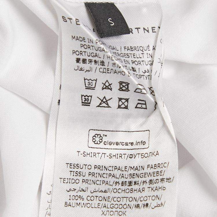 Pre Owned Stella McCartney White Logo Print Crew Neck T-Shirt S