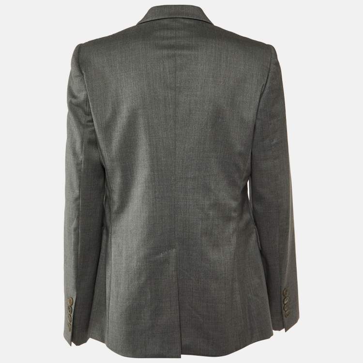 Pre Owned Stella McCartney Grey Wool Button Front Blazer M
