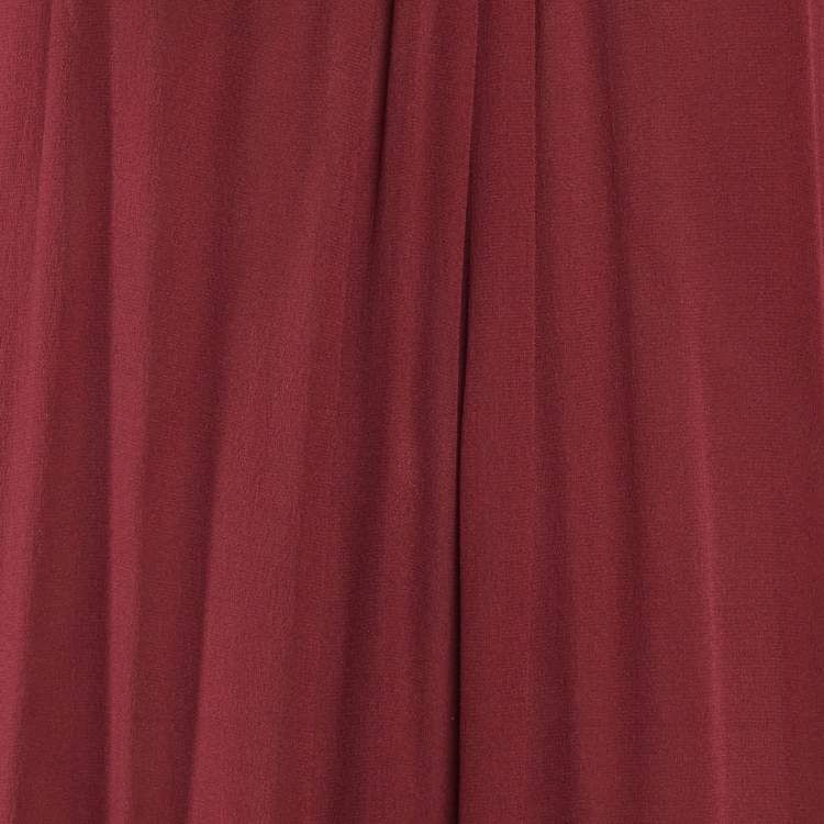 Pre Owned Stella McCartney Burgundy Silk Chiffon Maxi Dress L