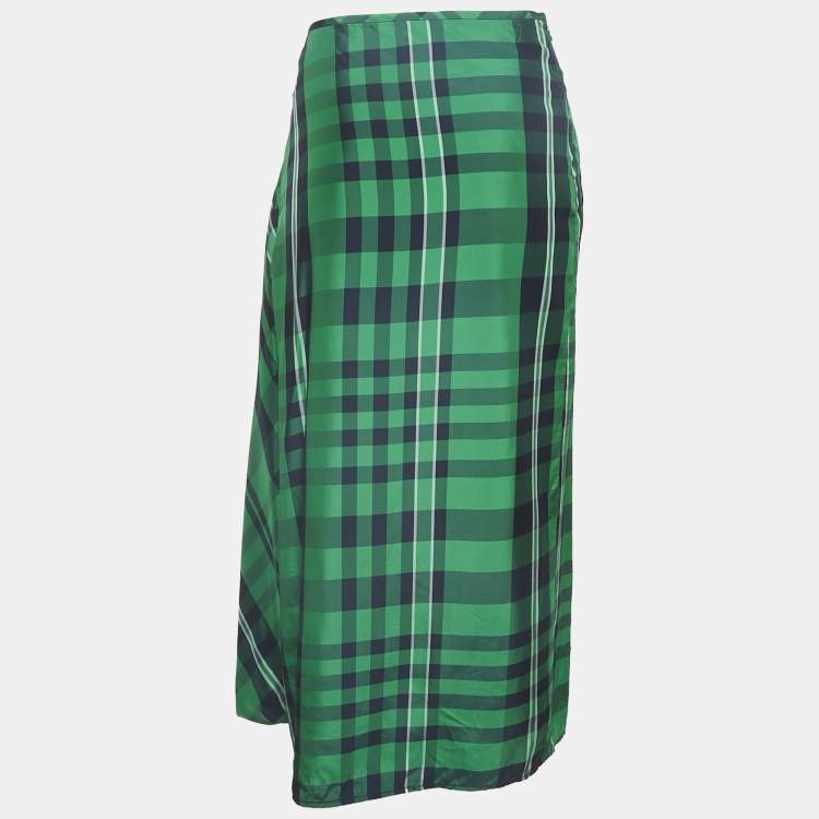 Pre Owned Stella McCartney Green Plaid Harem Pants M