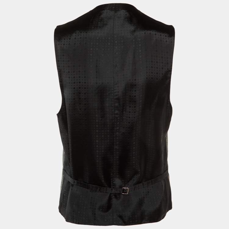 Pre Owned Stella McCartney Charcoal Grey Patterned Wool Sleeveless Vest S