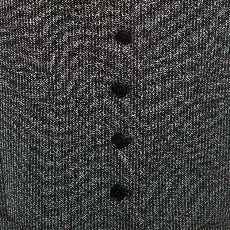 Pre Owned Stella McCartney Charcoal Grey Patterned Wool Sleeveless Vest S