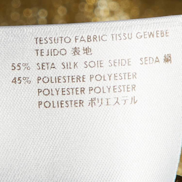 Pre Owned Stella McCartney Gold Lame Flared Sleeve Top M