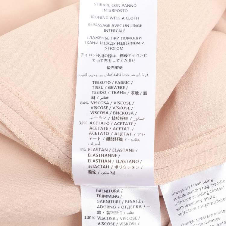 Pre Owned Stella McCartney Peach Crepe Fringe Tops L