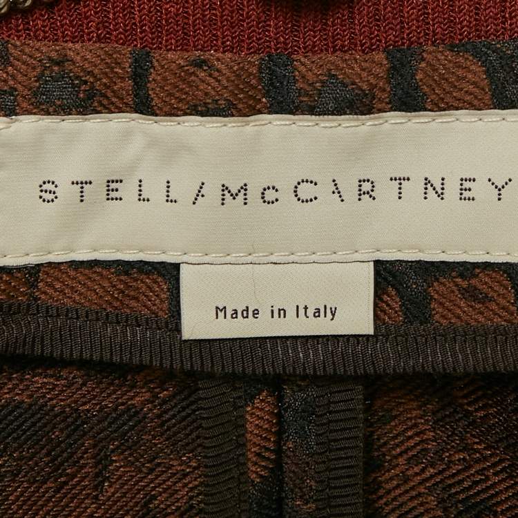 Pre Owned Stella McCartney Brown Jacquard Jacket and Trousers Set XS/M