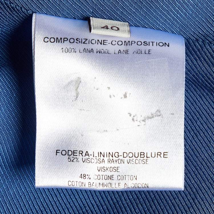 Pre Owned Stella McCartney Blue Wool Tailored Jacket S