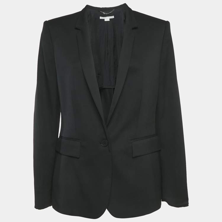 Pre Owned Stella McCartney Black Wool Button Front Blazer M