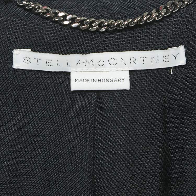 Pre Owned Stella McCartney Black Wool Button Front Blazer M