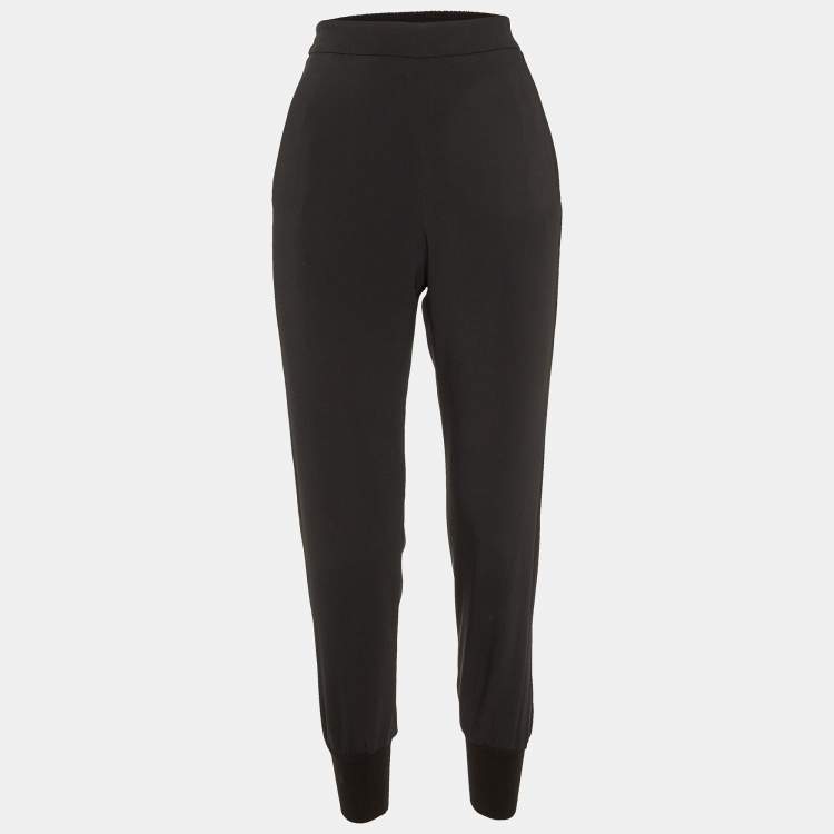 Pre Owned Stella McCartney Black Crepe Jogger Pants XS