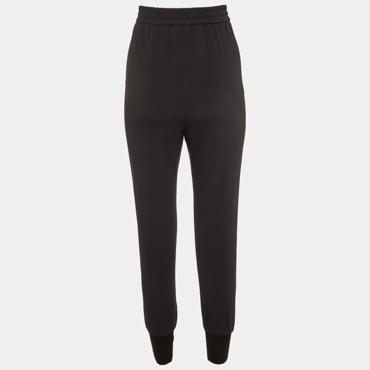 Pre Owned Stella McCartney Black Crepe Jogger Pants XS